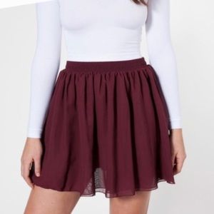 Maroon Red American Apparel Skater Skirt